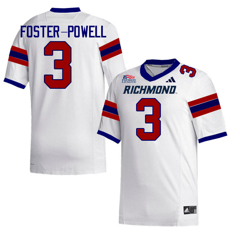 Richmond Spiders #3 Aziz Foster-Powell College Football Jerseys,Uniforms-White